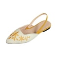 thumbnail image 2 of KEVCHE Chinese Style Embroidered Chunky Low Heel Shoes for Women, European American Slingback Sandals with Pointed Toe, Soft Sole Flats for Women, 2 of 5