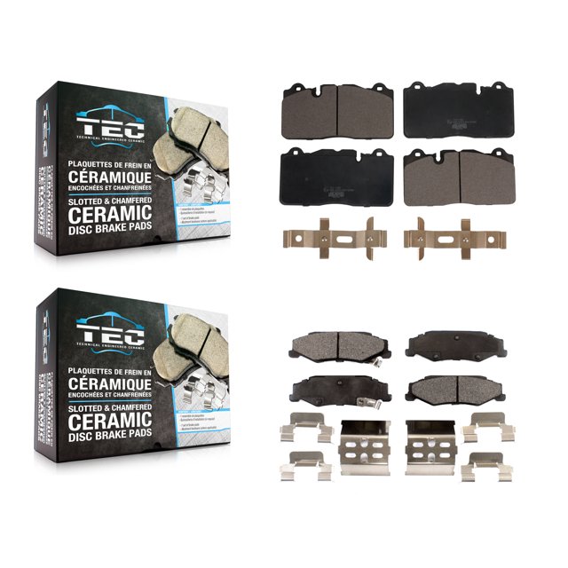 TEC Front Rear Ceramic Brake Pads Kit for Car 2012 Chevrolet Corvette Base with Composite Brakes KTC-100702