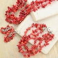 thumbnail image 2 of Handmade Red Coral Beaded Costume Jewelry Set for Women Seed Bead Necklace Bracelet Earrings Size 8" & 20" Birthday Christmas Gifts for Women, 2 of 10