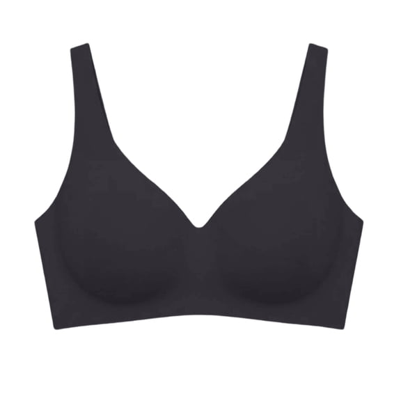 ByworldtasicNo Boundaries Womens Seamless Wireless V Neck Bra Wide Fixed Strap Invisible Smooth Bra Everyday T-Shirt Comfort Bralette