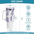 thumbnail image 3 of GZHJMY Watercolor Lavender Pattern Stainless Steel Vacuum Insulated Mug, Insulated Straw Mug with Handle, Reusable Insulated Travel Mug, 3 of 7