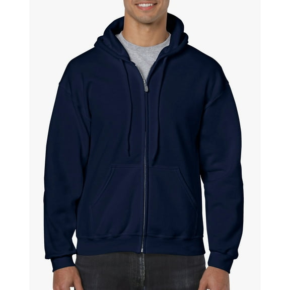 Gildan Mens Heavy Blend Full Zip Hooded Sweatshirt, 3XL, Navy