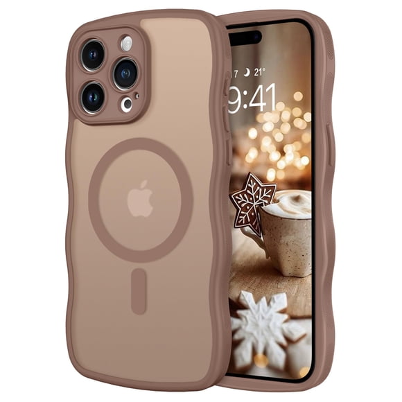 Funda de teléfono Telaso para iPhone 15 Pro Max, silicona marrón