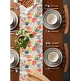thumbnail image 2 of ERUNPONLY Red Green Coral Coastal Table Runner - 108 Inch Long Summer Beach Nautical Cotton and Linen Blended Dress Scarves Farmhouse Table Runner for Kitchen Dining, Coffee Table, 13"x108", 2 of 8