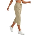 thumbnail image 4 of Rosvigor Capris for Women High Waisted Drawstring Athletic Pants Quick Dry Hiking Travel Capris Pants with Pockets, 4 of 7