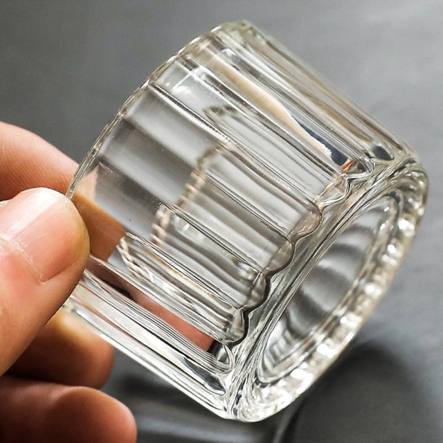 Thickened Striped Glass Tea Candle Holder for Romantic Dinner Decor, Creates Light and Shadows Effect, Aromatherapy Candlestick for Holiday Atmospheres