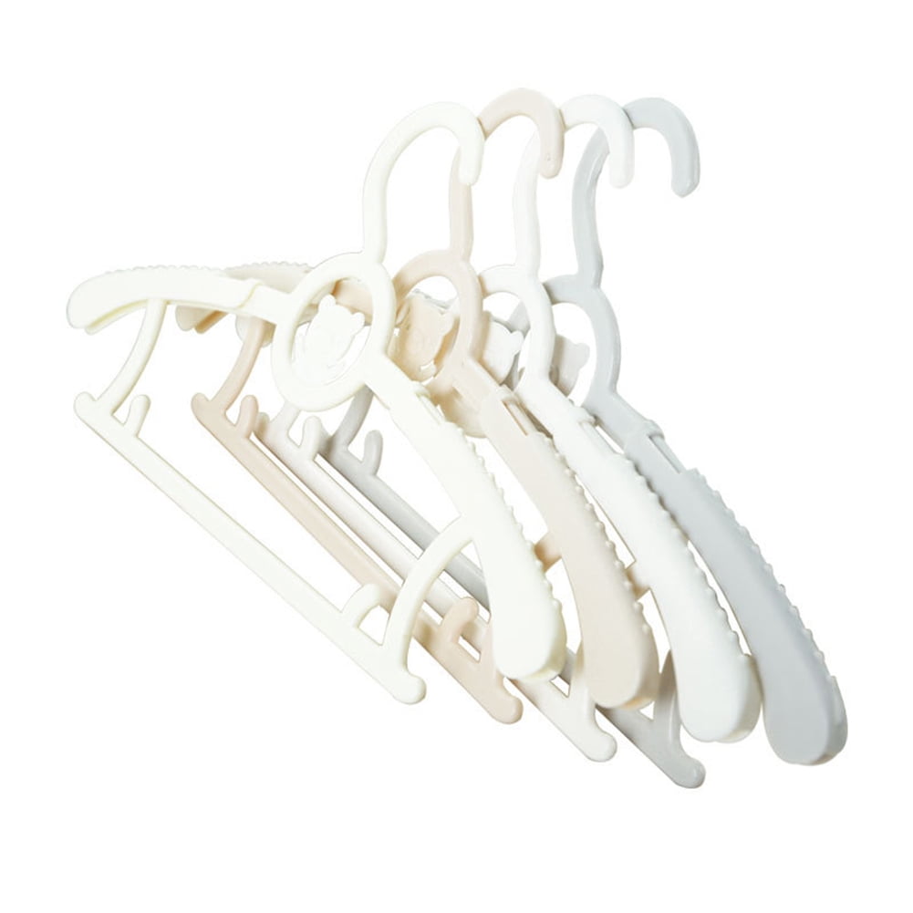 Details about   5pcs Clothes Hanger Foldable Folding Slotted Plastic Travel Portable 