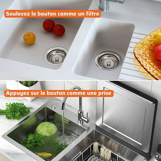 Bouchon evier Cuisine Universel en Acier Inoxydable Filtre Evier 78mm YH 