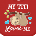 thumbnail image 4 of Inktastic My Titi Loves Me with Sloth and Hearts Boys or Girls Baby Bib, 4 of 4