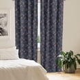 thumbnail image 2 of Ambesonne Floral Window Curtains, Swirling Flowers Artwork, Each 28" W x 95" L, Dark Grey and Slate Blue, 2 of 4