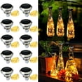 thumbnail image 2 of Guirnalda de luces solares para botellas de vino actualizadas, 2 m, 20 LED, alambre de cobre, para decoración de fiestas de bodas y Navidad, paquete de 4, 8 y 10, 2 of 5