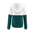 thumbnail image 5 of Womens Colorblock Drawstring Hoodie with Buttons Pocket Striped Loose Pullover Hooded Sweatshirt Long Sleeve Tops (2XL, Green 01), 5 of 6