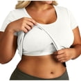thumbnail image 3 of Ltctricy Women's Plus Size Tops Short Sleeve Crew Neck Ribbed Knit Slim T Shirts with Built in Bra Tight Casual Tees, 3 of 7