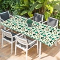 thumbnail image 2 of St. Patrick's Day Table Cloths for 8 Foot Rectangle Tables, Lucky Shamrock Leaves Botanical Beige Patio Waterproof Elastic Fitted Tablecloths, Washable Rectangular Table Cover for Camping, 2 of 8