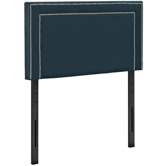 Modern Contemporary Urban Design Bedroom Twin Size Headboard, Navy Blue, Fabric