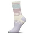 thumbnail image 2 of MeMoi Women's Stripes Aloe Infused Crew Socks - Womens - Female, 9-11, Lilac, 2 of 6