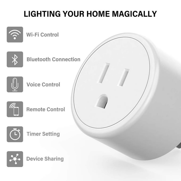 2 in 1 Smart Plug Socket Wireless Dual Power Socket with APP and Voice  Control Timing Switch Overload Protection Compatible with Home IFTTT 15A 