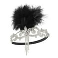 thumbnail image 3 of Diadema tipo flapper perfecl con plumas y diamantes de imitación Negro, 3 of 7