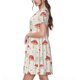 thumbnail image 2 of Balery Flat Mushrooms Vestidos sueltos de manga corta para mujer, vestidos de verano 2025, vestidos casuales de corte A con vuelo., 2 of 6