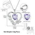 thumbnail image 4 of Juwaliy Collar de Corazón de Amor Morado Mariposa Collar de Piedra de Nacimiento de Junio Alejandrita Dije de Plata Esterlina 925 Joyería Mujer Regalo de Cumpleaños San Valentín Día de la Madre, 4 of 10