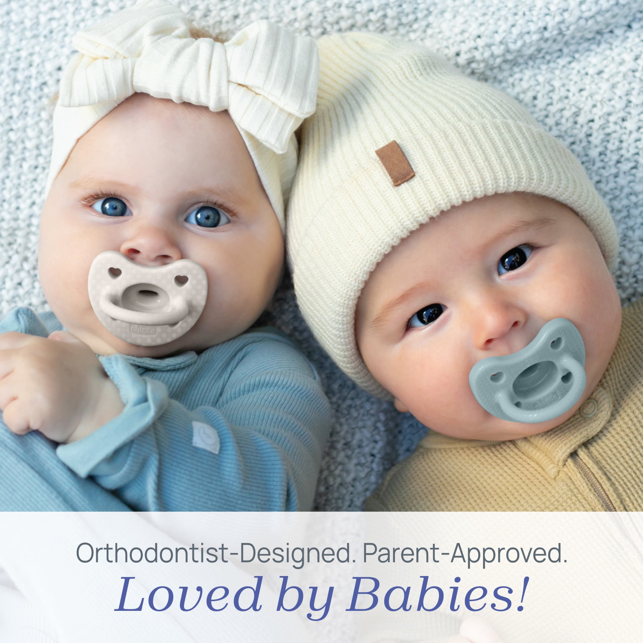 Chicco PhysioForma® Luxe One-Piece Silicone Pacifier, 6-16 Months, 2pk - Coastal Blue, New