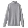 thumbnail image 5 of DondPO Turtleneck Sweater Women Turtleneck Sweater Women's New Thickened Korean Pullover Loose Knitted Long Sleeved Bottoming Shirt Sweaters For Women Black Turtleneck Women Gray XL, 5 of 5