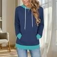 thumbnail image 2 of Ashirexll Womens Long Sleeve Tops, Womens Hoodies Pullover, Color Blocked Loose Long Sleeve Pocket Hoodie, 2 of 6