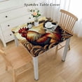 thumbnail image 2 of nygtbtfer Round Table, Reusable Table Cloth Round Fitted Vinyl Tablecloth with Elastic Edged for Parties Outdoors,Farm Animal Cock Frame, 2 of 7