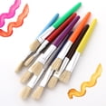 thumbnail image 4 of Juego de pinceles coloridos de punta plana de 10 piezas Pelo de cerdas Chubby, 4 of 8