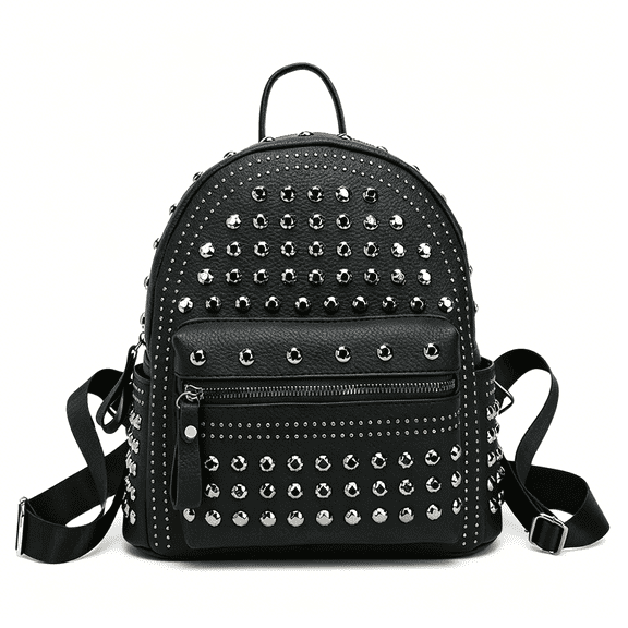 GASTROPOD Women Fashion Backpack Purse Pu Leather Studded Mini Backpack Lightweight Shoulder Bags Casual Travel Daypacks(Black,Small Size)