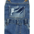 thumbnail image 5 of Kidscool Space Baby&Little Boys Big Bib Pocket Ripped Distressed Cotton Denim Overalls,Blue,5-6 Years, 5 of 7