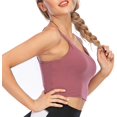thumbnail image 3 of nine bull Sports Bras for Women Longline Wirefree Padded Sports Bra Yoga Bra Crop Top, 3 of 5