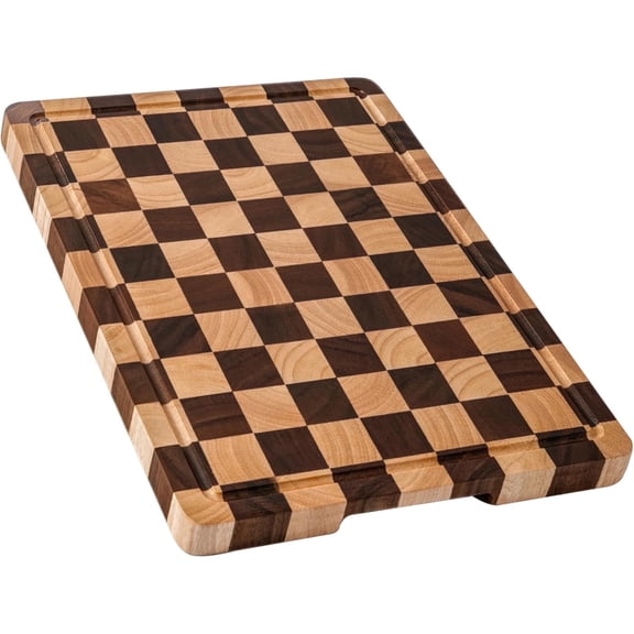 Cutting Boards for Kitchen, Wood Chopping Board with Juice Grooves & Inner Handles, 16.5" x 11.6" x 0.8"