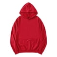 thumbnail image 5 of INSPIRE CHIC Men's Hoodie Sweatshirt Long Sleeves Solid Drawstring Pullover M Red, 5 of 7