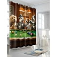 thumbnail image 3 of Dog Playing Billiards Shower Curtain, Funny Animal Abstract Dog Waterproof Shower Curtain Set with 12 Hooks Lightweight Washable Fabric Shower Curtains for Bathroom 72x84 Inches, 3 of 6