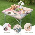 thumbnail image 4 of Square Tablecloth with Elastic Edges 34 * 34 Inch Pioneer Waterproof Pink Wild Fresh Peony Flowers Table Cover Washable Indoor and Outdoor for Party Kitchen Dinner Banquet Patio Picnic, 4 of 6
