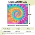 thumbnail image 2 of Colorful Tie Dye Mandala Pattern Square Fitted Tablecloth with Elastic Edge,Square Table Cover,Washable Elastic Table Cover for Home Kitchen Party Decor 36"x36", 2 of 6
