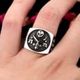 thumbnail image 3 of K-KED Gothic Alien Head Masonic Ring Stainless Steel Men's Vintage Biker Signet Ring-13, 3 of 6
