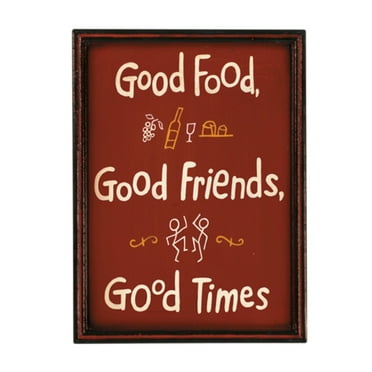 Hand Painted Good Food, Good Friends, Good Times Wall Art Sign