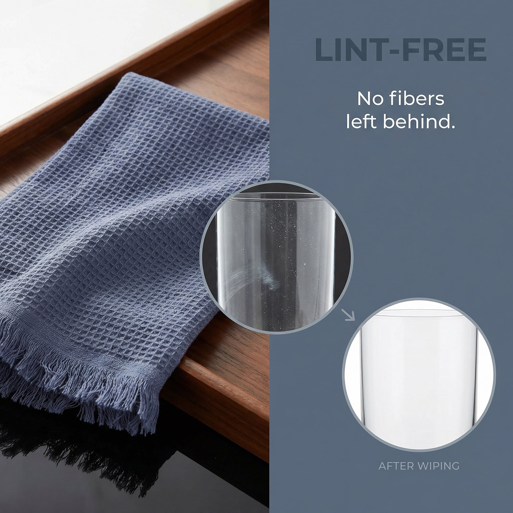Unique Bargains 100% Cotton Waffle Weave Cleaning Cloths Dark Grey 14" x 14"