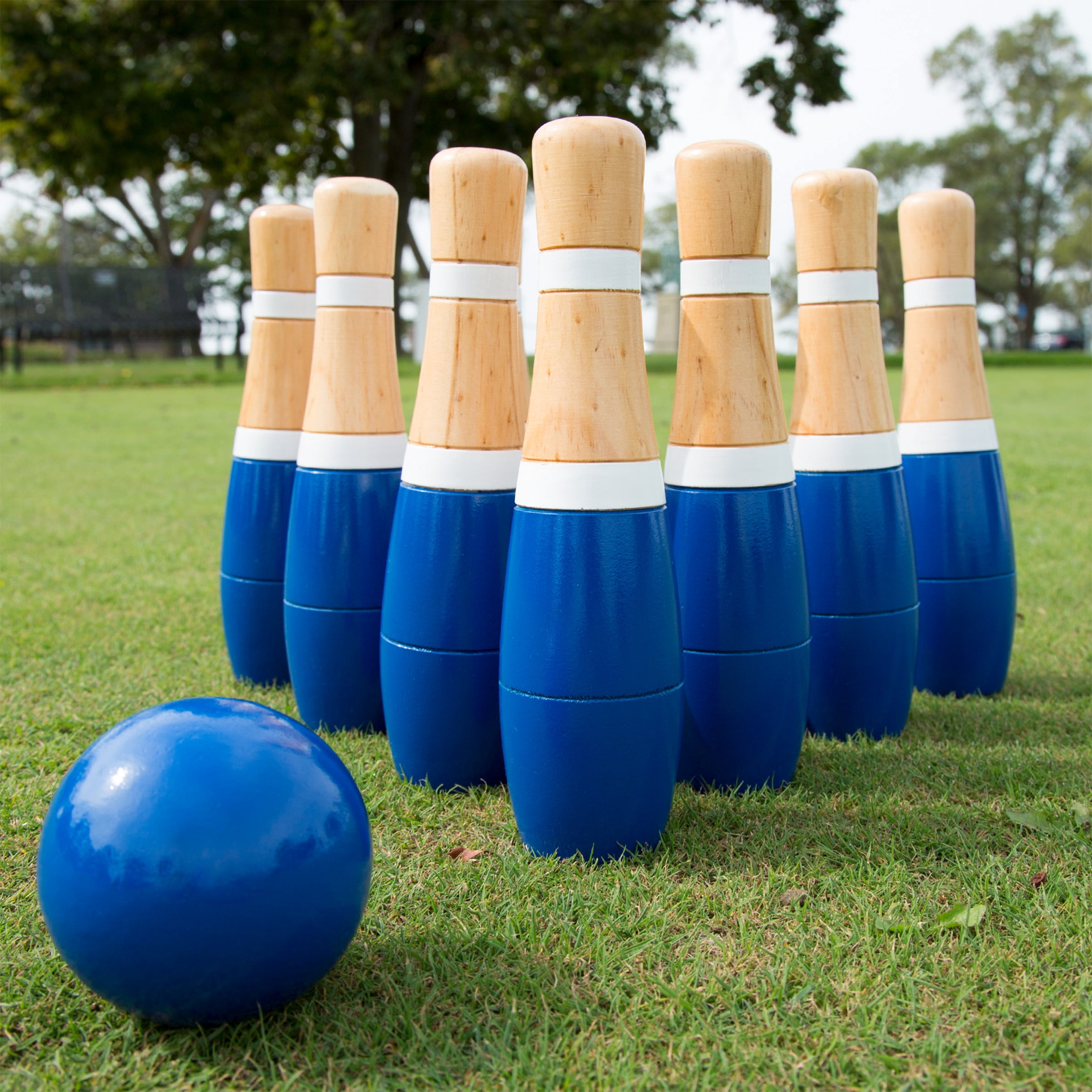 Set of 2 Outdoor Games – Lawn Bowling Game and 6-Pack of Large Dice – Yard Games for Adults and Kids Ages 3 and Up by Hey Play