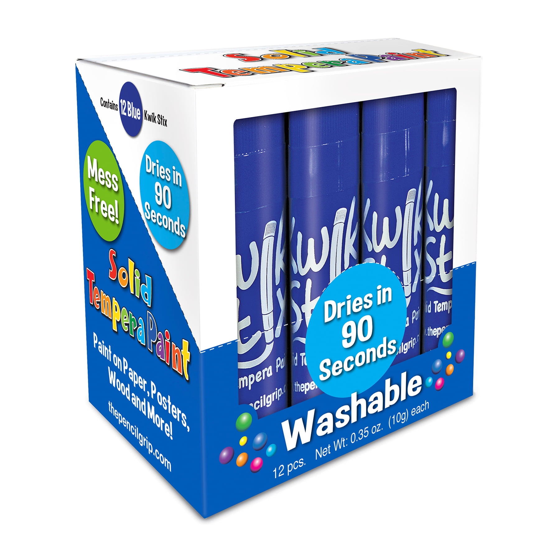 Kwik Stix Tempera Paint Sticks, Single Color Pack, Blue, 12 per Pack, 2 Packs