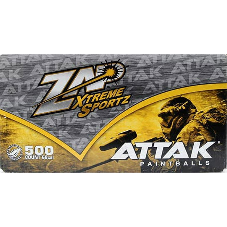 Zap Xtreme Sportz Attak Paintballs 500ct 68cal with Yellow Fill