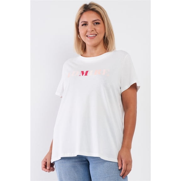 Off-white Admire Print Logo Detail Crew Neck Relaxed Fit Top 2XL