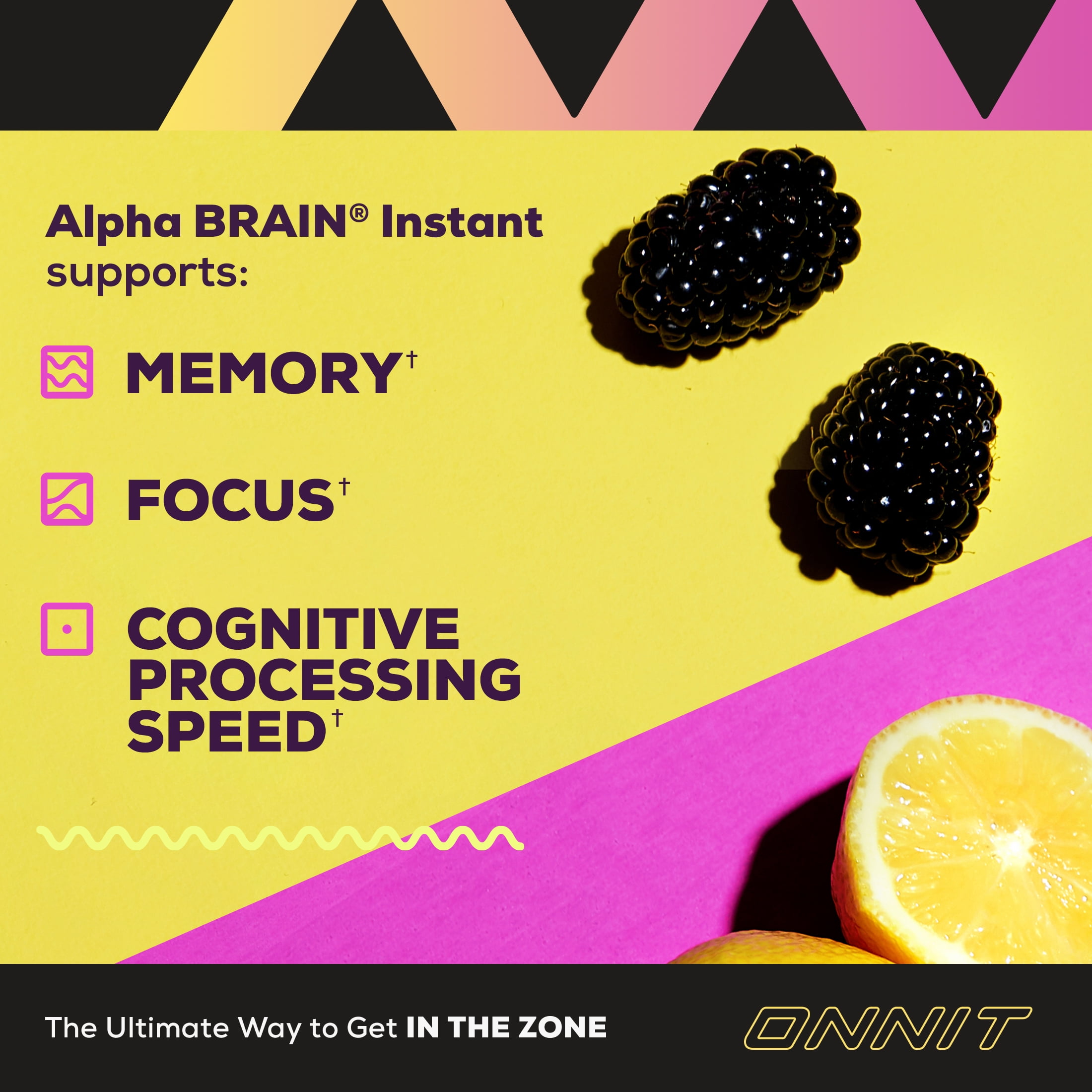ONNIT Alpha BRAIN Instant Nootropic Brain Blackberry Lemonade