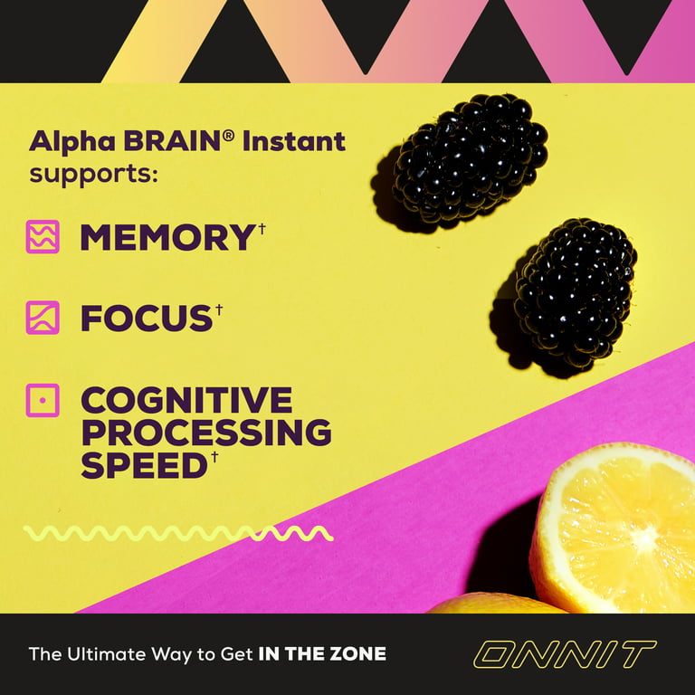 Onnit Alpha Brain Instant Natural Peach Memory & Focus Powder - 30