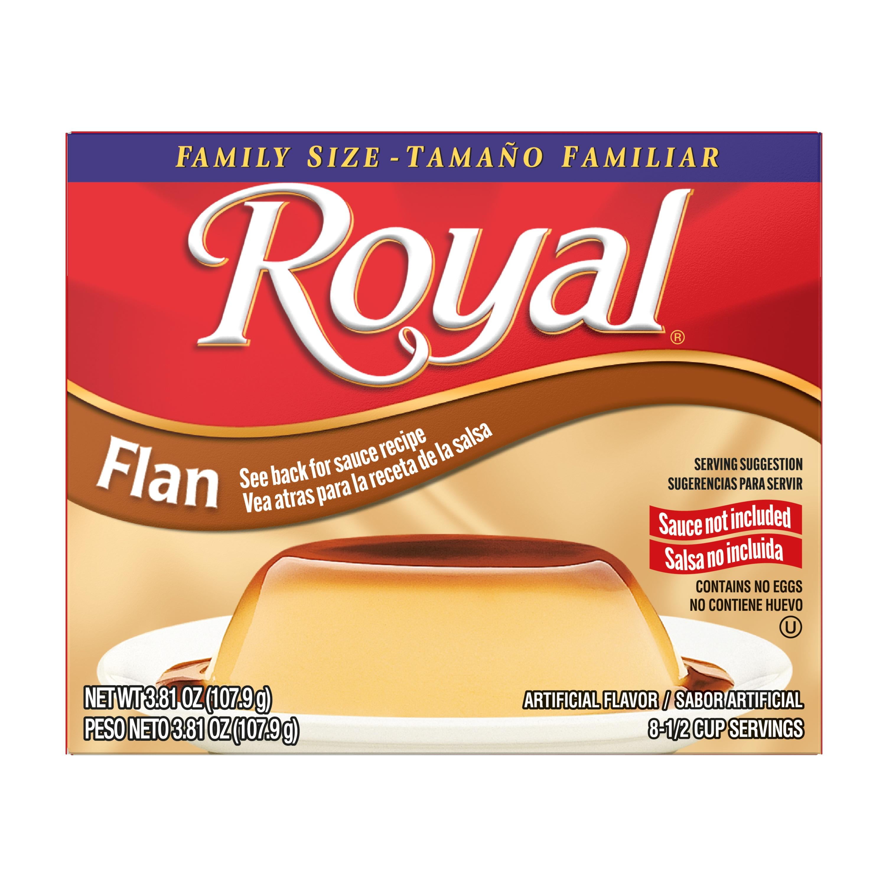 Royal Flan Instant Dessert Mix, No Caramel Sauce Included, 3.8 oz Family Size Box, 8.5 Servings