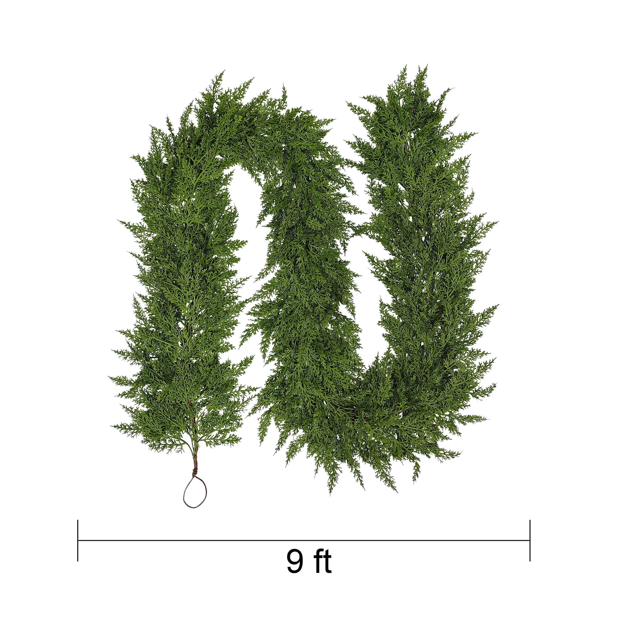 My Texas House Natural Feel Cedar Unlit Artificial Christmas Garland, Green, 9'
