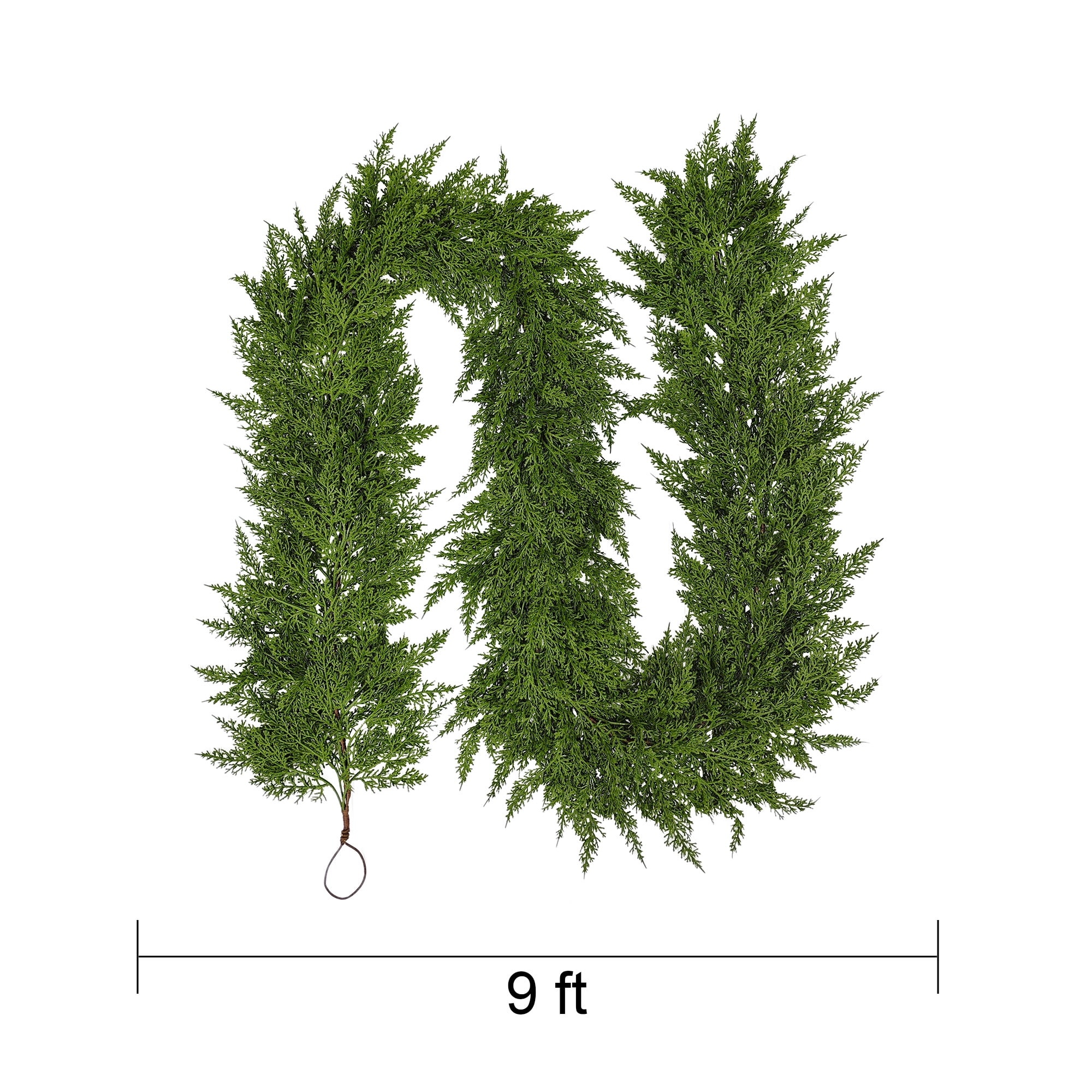 My Texas House 9' Natural Feel Cedar Artificial Christmas Garland photo 5