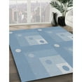 thumbnail image 3 of Ahgly Company Machine Washable Indoor Round Transitional Jeans Blue Area Rugs, 7' Round, 3 of 7